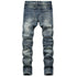 Men's Cycling Jeans Mid Waist Motorcycle Jeans Straight Pants